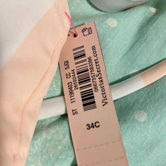 NWT Light Pink and White VS Striped Underwire Bikini Top - 34C - Picture 6 of 6